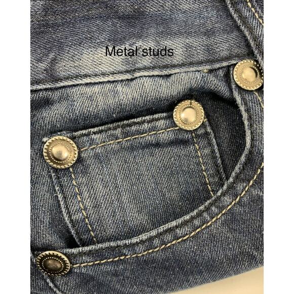 Blue Rag Jeans Mens 36 x 31 Straight Leg Dark Wash Denim Metal Studs Casual - Picture 5 of 9
